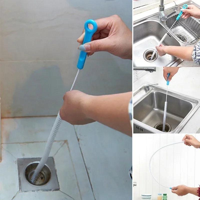 71cm Flexible Sink Overflow Drain Unblocker Clean Brush Cleaner Kitchen Bathroom Tools Cleaning Brush Supplies