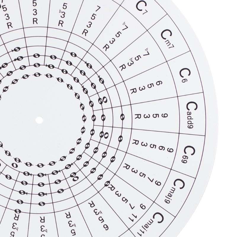 30cm Anti Reflection Guitar Chord Wheel for Beginners Featuring Scale Relationships and Staff Position PC Texture
