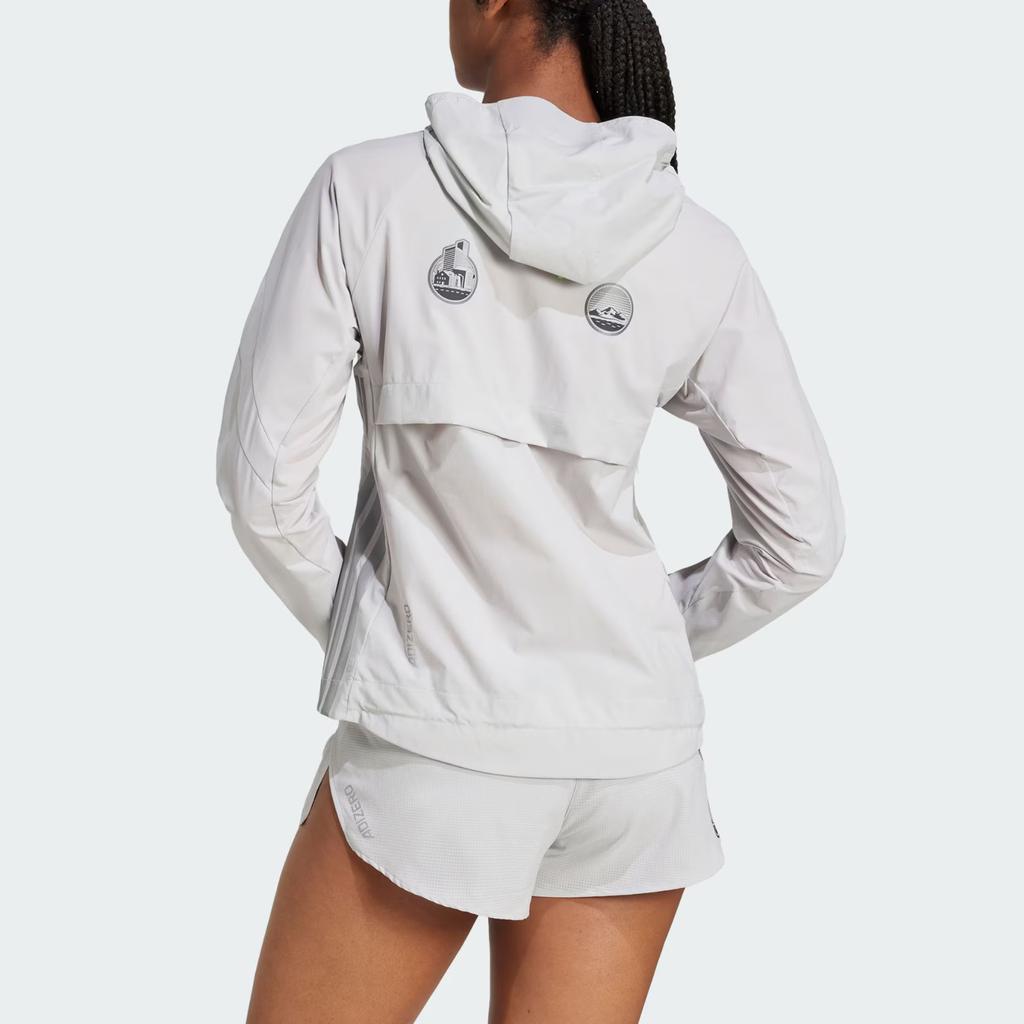 Adidas Womens Running Hakone Limited Edition Sports Slim Fit Hooded Jacket Women Jacket Light-Gray JM7902