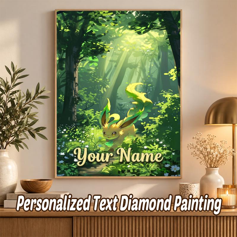 Leafeon Custom Name Diamond Painting Personalized 5D Full Drill DIY Diamond Art Home Decor