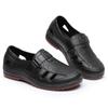 Men's Summer Fashion Hollow Breathable Closed-Toe Flat Heel Shoes for Casual Wear and Kitchen Work