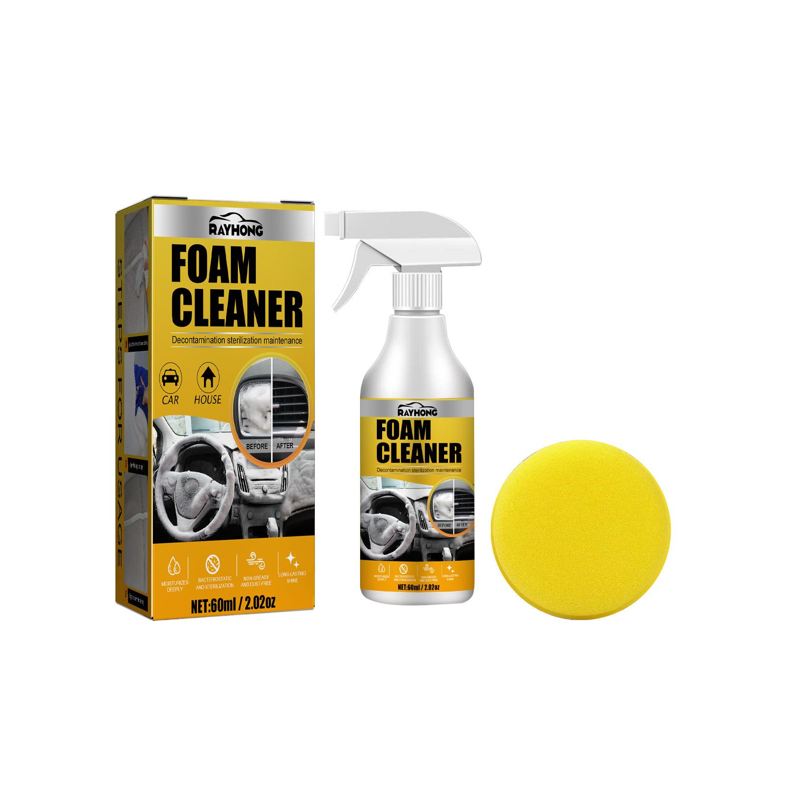 Car Interior Cleaner Foam Spray Upholstery Seats Dashboard Headliner Stain Remover No-Rinse Formula For Auto Detailing Foam Cleaner