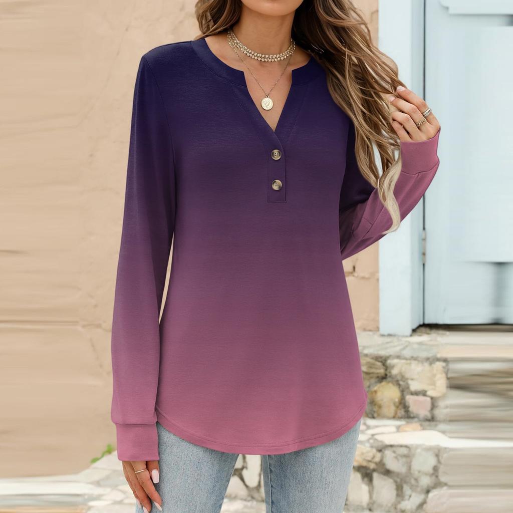 Women's Fashion Casual Printed Long Sleeve T-Shirt Pullover Top