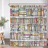 Vintage-Bücherregal-Duschvorhang, Bücherregal, Bücher, Retro-Arbeitszimmer, Badezimmerdekor, Zaubererzimmer, Polyester-Badewannenvorhang