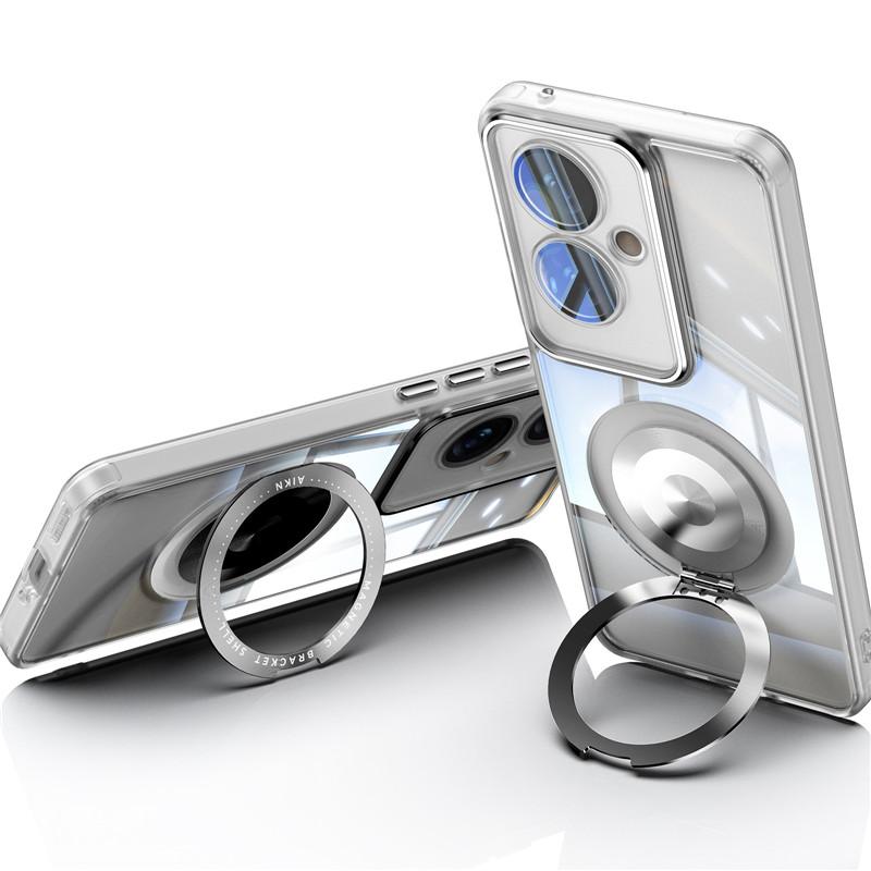 Full Cover Super Anti-drop 360 Degrees Rotating Bracket Case With Lens Film For Oppo Reno 11A 11 F F25 Pro Back Protection Shell