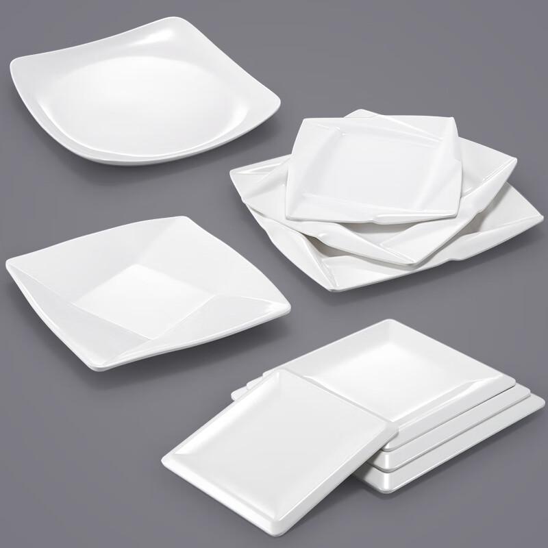 Commercial Melamine Square White Serving Plate