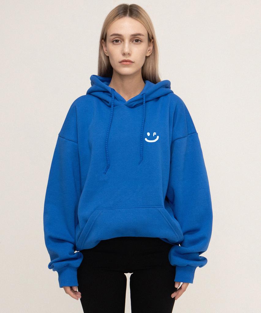 [Unisex] Small Drawing Smile Hoodie_Cobalt Blue