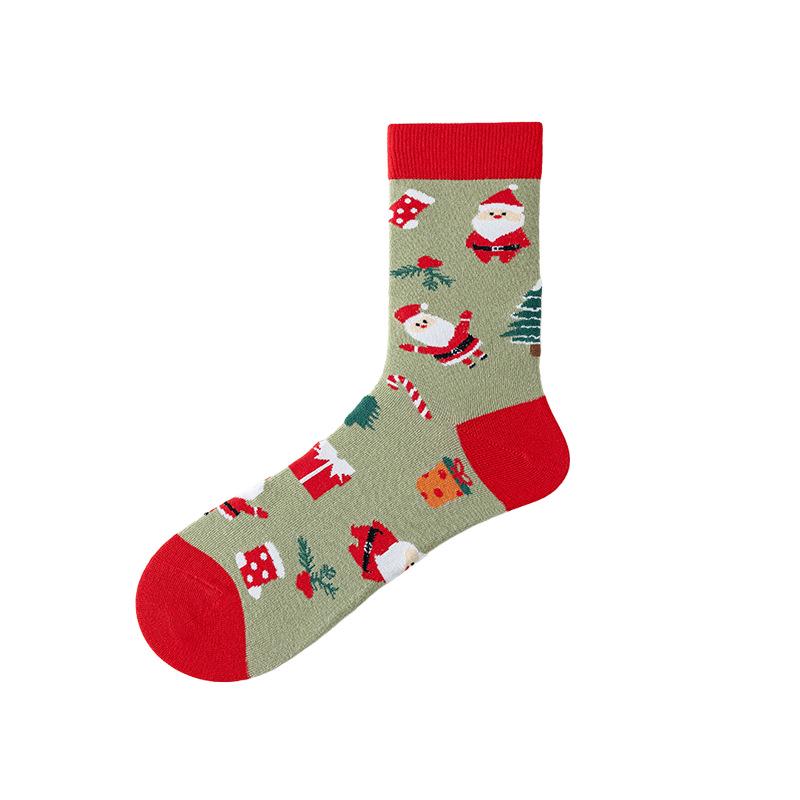 

Креативные мультяшные носки средней длины унисекс с Санта-Клаусом и снеговиком, модные рождественские хлопковые носки One Size