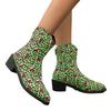 European and American large size square and short Martin boots women's Christmas elements side zipper flat bottom fashion boots women