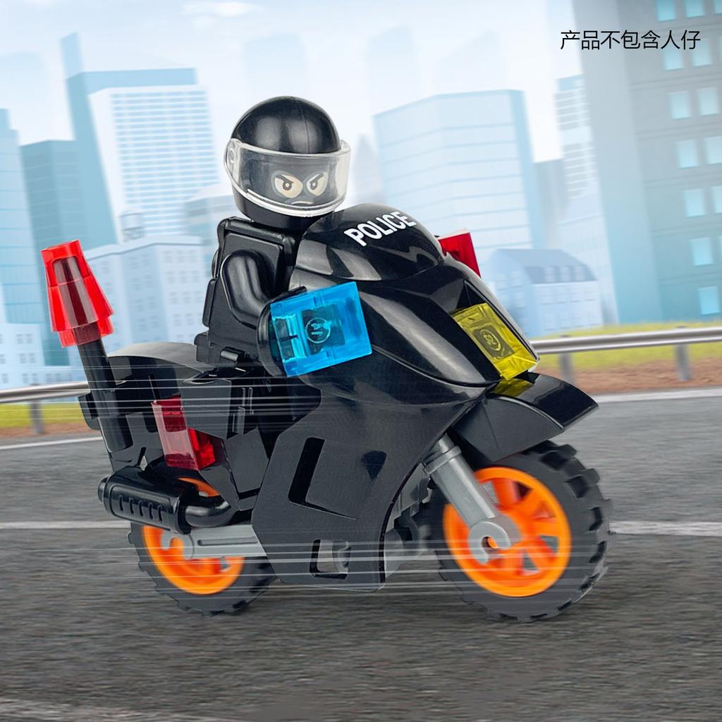10706A-10706H 672608 Panther Patrol Motorcycle Harley Police Car Building Block Toy