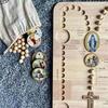 DIY-Perlenbrett aus Holz zur Herstellung von Armbändern, Gebetsperlen-Zählbrett-Set mit bunten Perlentablettbrettern mit Kartenschlitzen