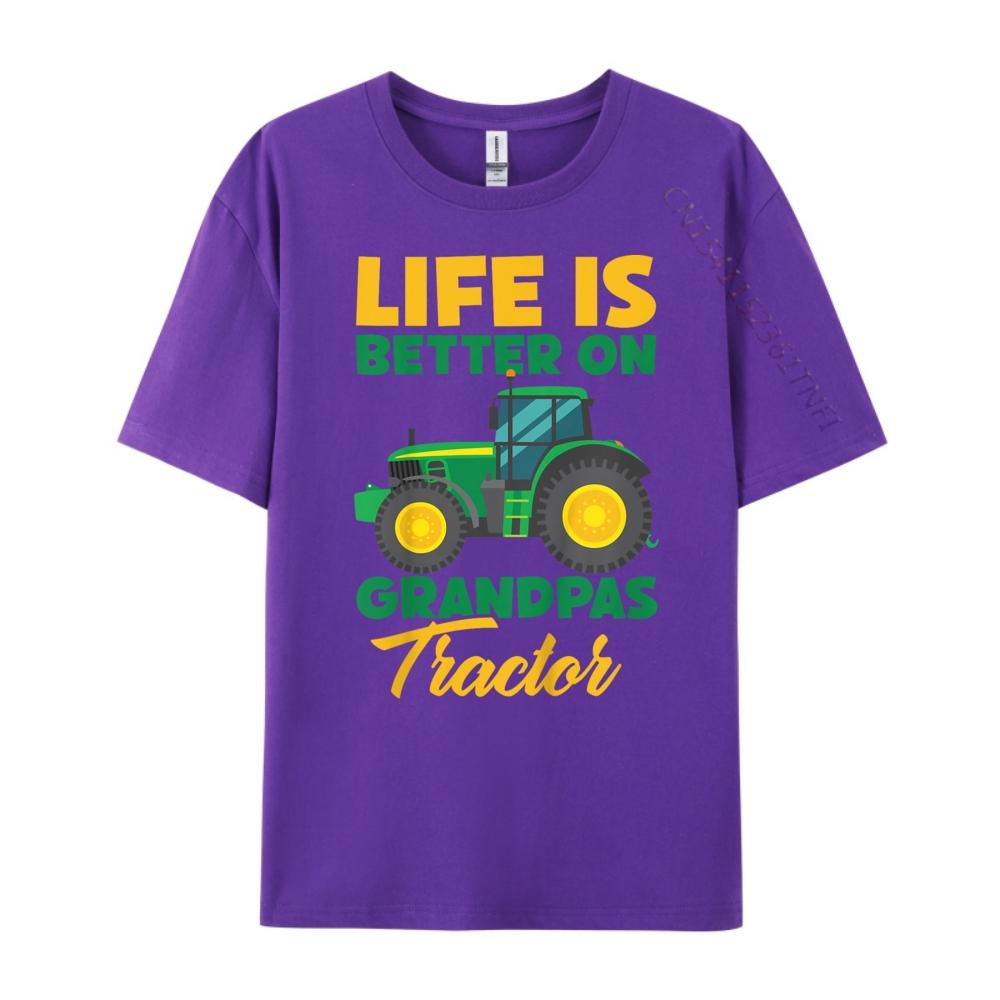 Kids Young Farmer Funny Tractor Boy On Grandpas Tractor Mens Shirts Graphic Tee Mens Clothes Classic