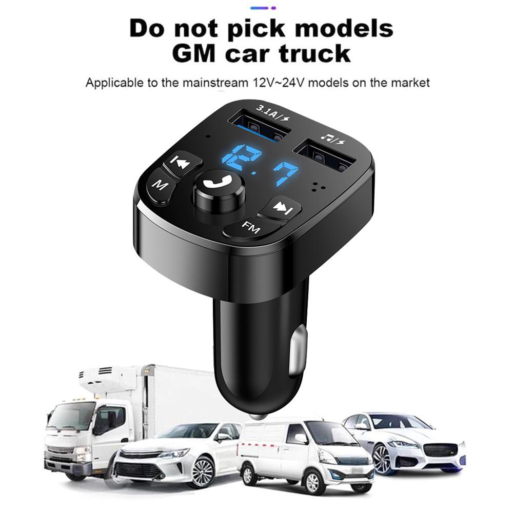 FM Transmitter Aux Modulator Bluetooth 5.0 Handsfree Car Audio MP3 Player With 3.1A Quick Charge
