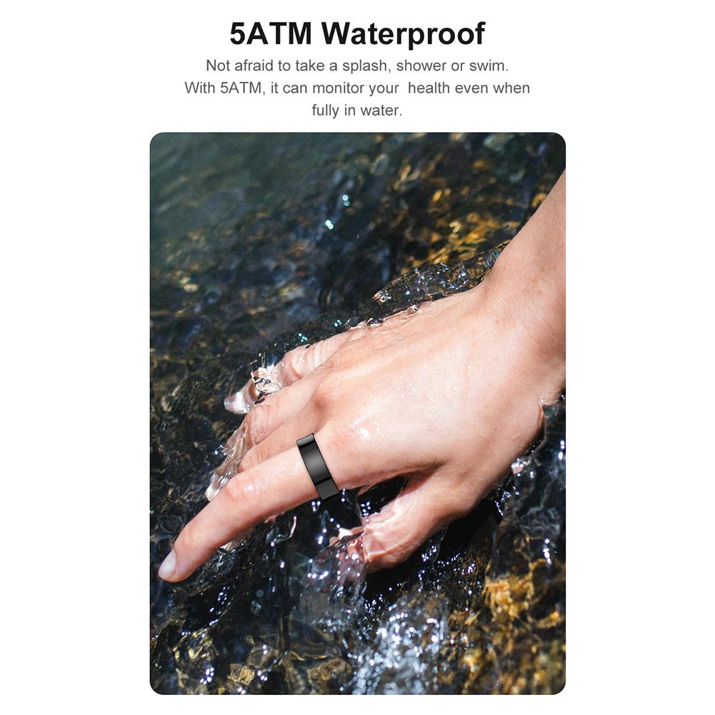 R09 Smart Ring Heart Rate Blood Oxygen Sleep Monitoring Waterproof Health Fitness Rings with Charging Case Taking Photos Remote