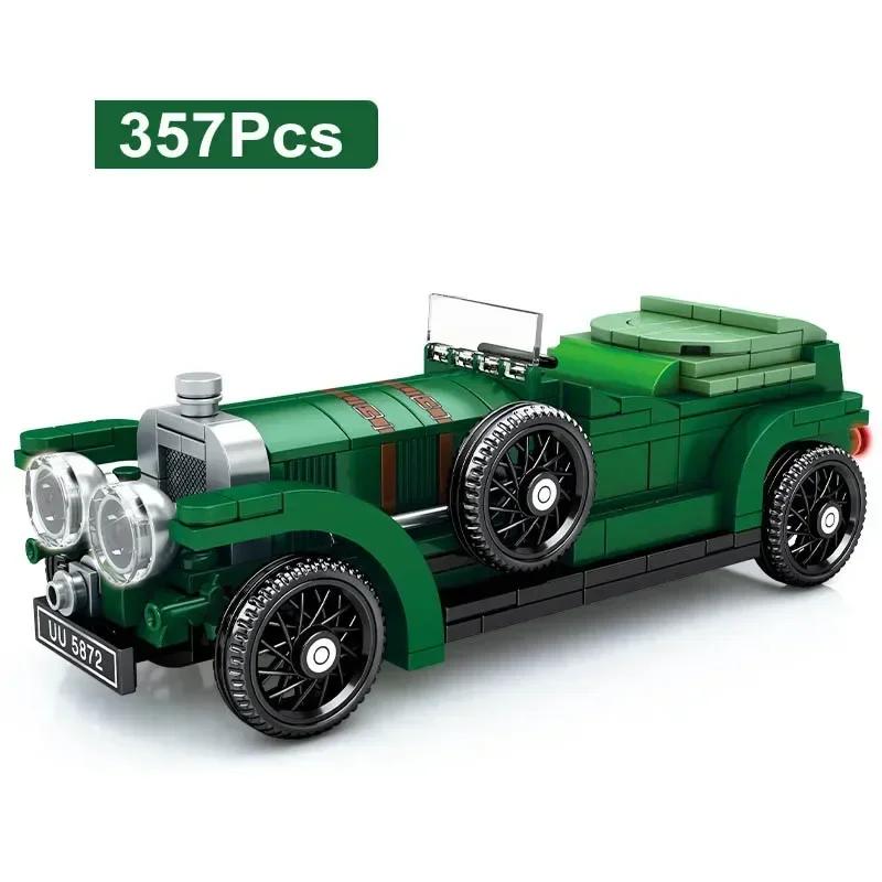 Technician Retro Antique Vintage Car Speed Champions Model Style Blocks City Classic Toys Gift Roadster Vehicle Supercar Brick