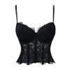 Weißes Netz-Spitzen-Doppelträger-Formbody mit Cups für Damen zur Bauchkontrolle