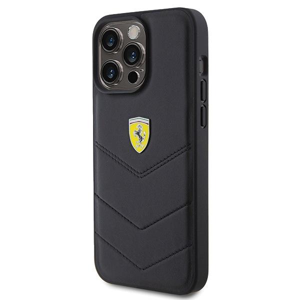 Ferrari Fehcp15Xrduk Iphone 15 Pro Max 6.7 Czarny/Black Hardcase Quilted Metal Logo