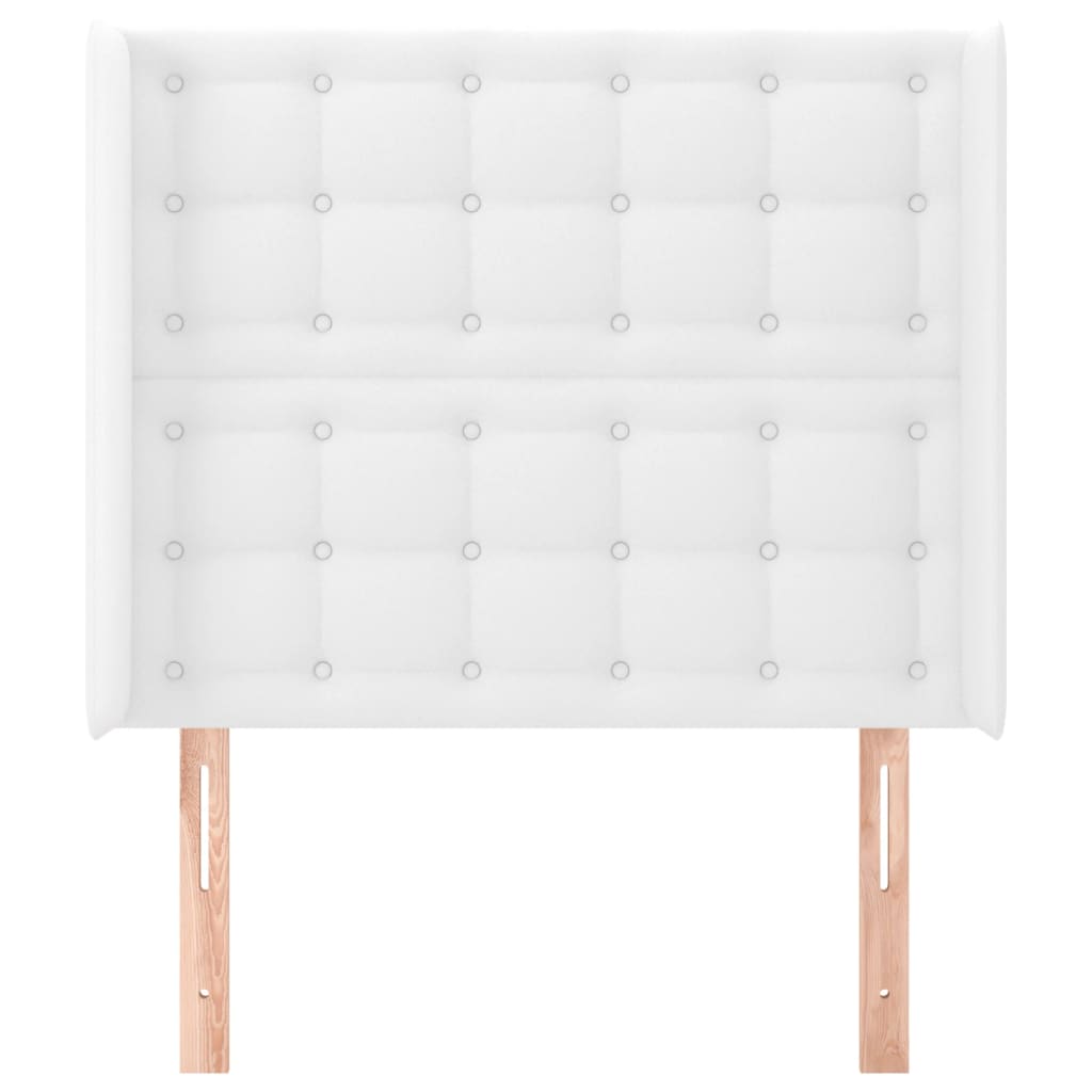 Vidaxl Wingback Headboard, White, 83X16X118/128 Cm, Faux Leather