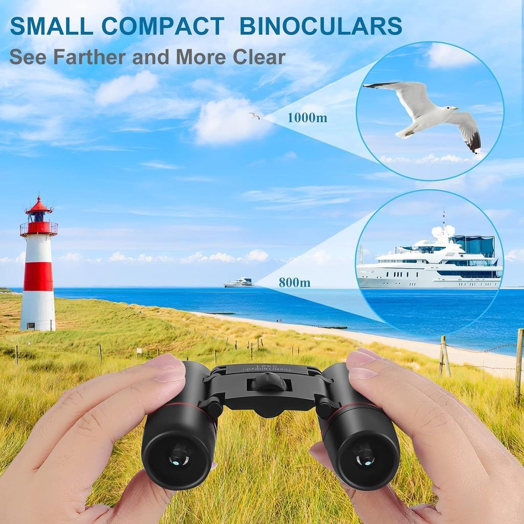 Portable Mini Binoculars,30x60 Zoom Wide View Angle Folding Binoculars Telescope with Low Light Night Vision for Outdoor,Bird
