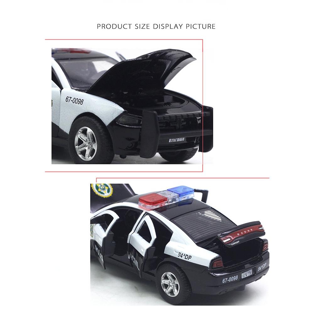 1/32 Alaşım Dodge Şarj Cihazı Polis Araba Modeli Döküm ve Oyuncak Araçlar Simülasyon Ses ve Işık Geri Çekin Koleksiyon Oyuncaklar Çocuklar Hediye