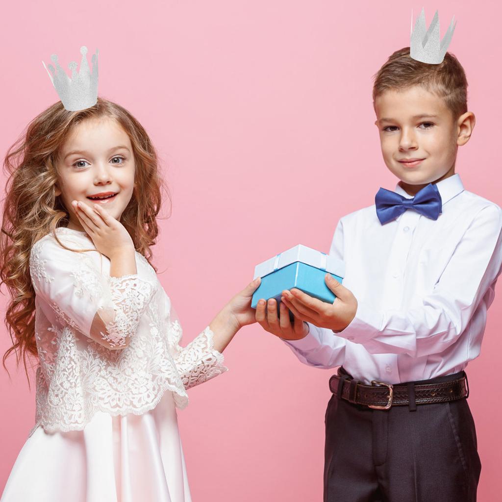 6 Stück Glitzernde Geburtstagskronen Hüte Glitzernde Prinzenkronen Partyzubehör für Kinder Erwachsene Geburtstagsfeier