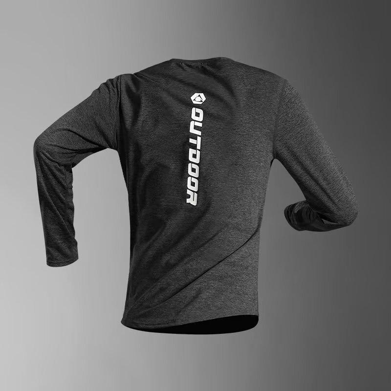 Men's Quick-Dry Long-Sleeve Running T-Shirt - Round Neck, Autumn Fitness & Cycling Base Layer