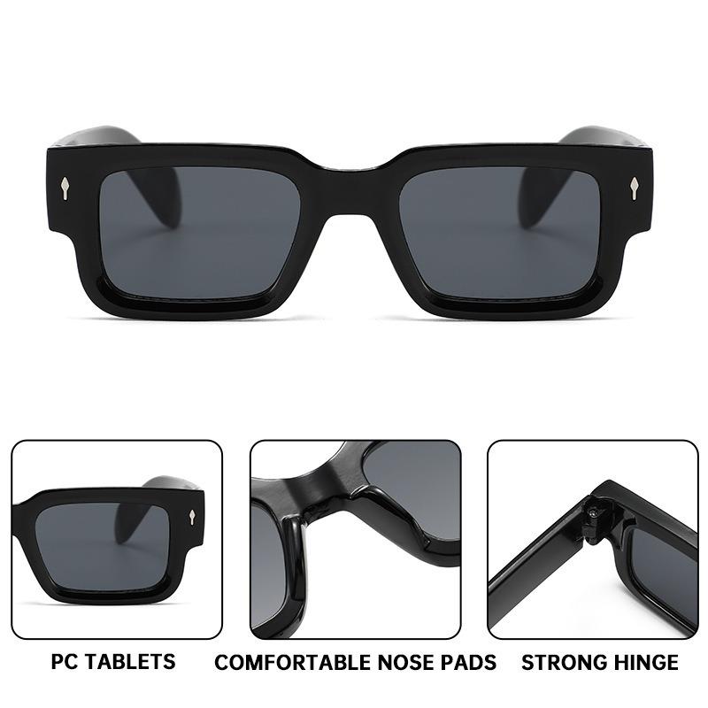 Multi Colored Arrow Rice Nail Sunglasses For Women New Square Full Frame Sunshade Glasses High-End Vacation Sun Glasses For Men