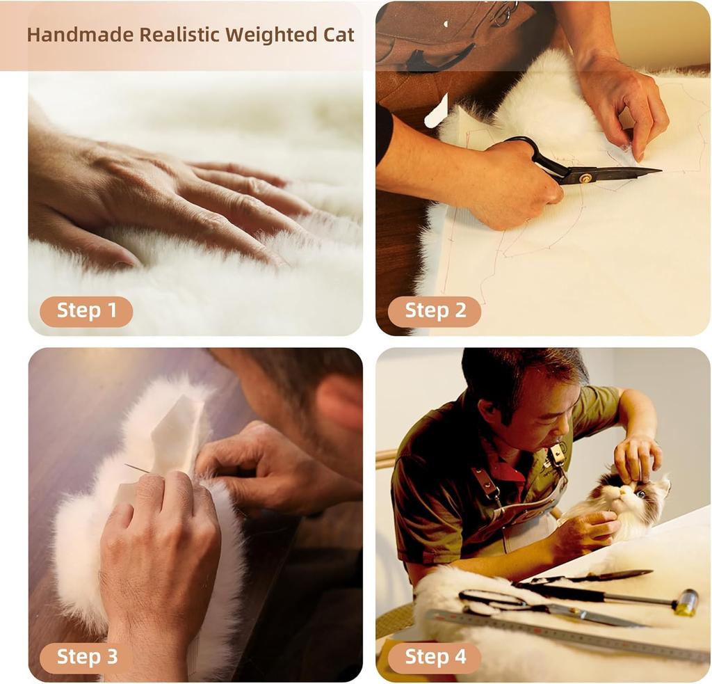 Chongker Realistic and Lifelike Cat Plush Handmade with a Soft Cute and Soothing A Great Gift for Cat and the Perfect for Birthdays and Toy, Touch,