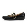 One Word with Mary Jane Women's Shoes 2025 Retro Ballet Style Single Shoes Women's Inner Height Increase Flat Bottom Rivet Ballet Shoes