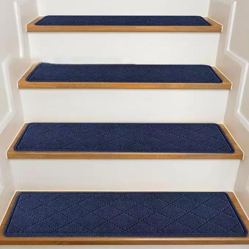 1pc Home Deco Non-Slip Stair Treads Self-adhesive Washable Carpet 8x30 Inch TPR Backing Stair Mats for Most Steps