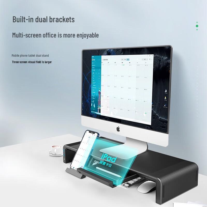 Llano Adjustable Monitor Riser with USB Hub