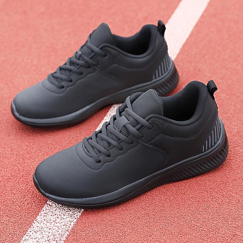 Fashion Sneaker Leather for Men Shoes Running Man Street Casual Men's Sports Shoes Wear-Resistant Support Cushion Sneakers High Elastic