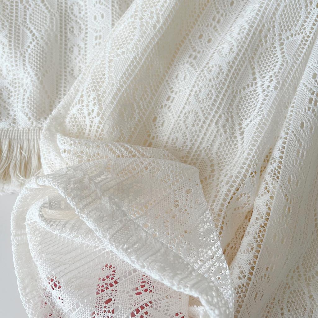 Girls' Summer Set Korean Lace Mesh Vest and Pants Set Cute Girls' Set