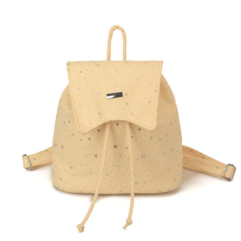 Korean Style Cute Star Rhineste Backpack – Women's Mini Drawstring Backpack for School, Travel & Daily