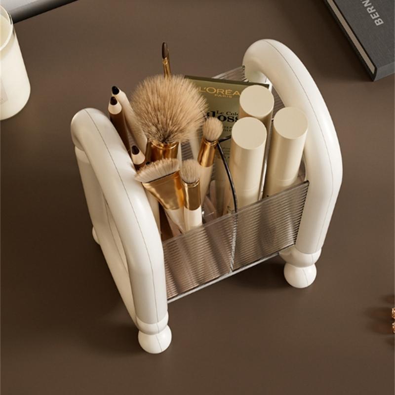 Makeup Brush Holder Desk Lipstick Eyebrow Pencil Organizers Eye Shadow Storage Box Makeup Sponge Puffs Comestic Tool Container