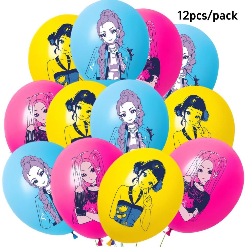 Balon Kpop Łowca Demonów Topper na Tort Dekoracja Urodzinowa k-pop Łowcy Demonów Naklejka Breloki Urodzinowe Upominki na Imprezę dla Dzieci