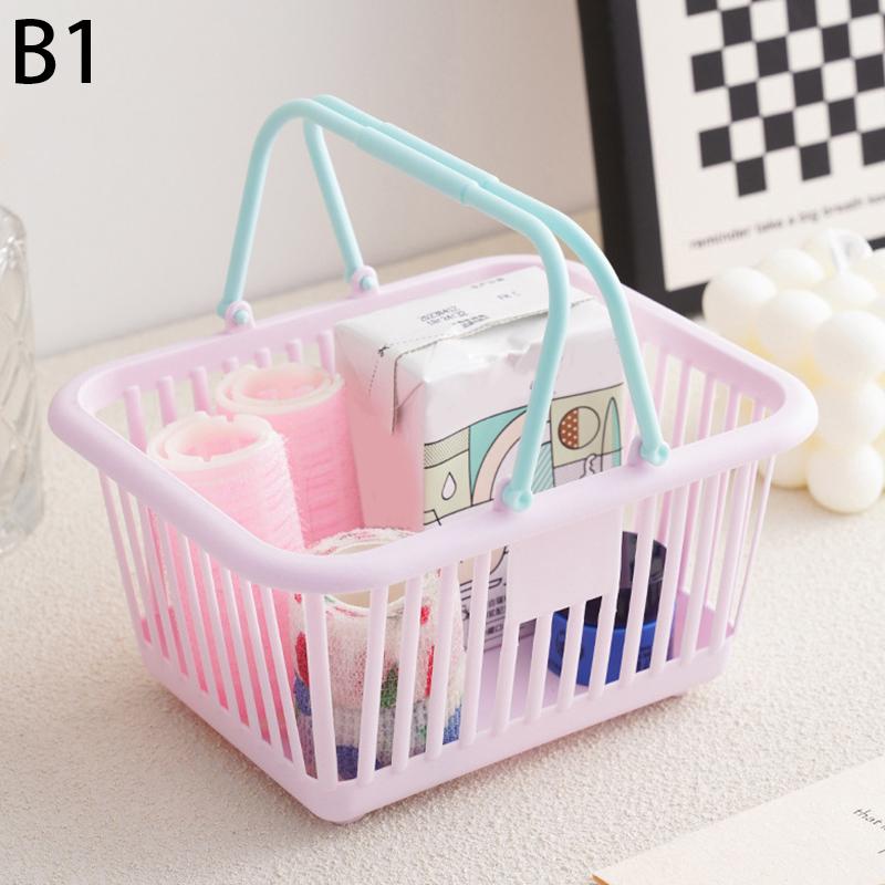 

Новый пластиковый органайзер для корзин, портативный ящик для хранения покупок, настольный органайзер для игрушек, фруктов, канцелярских принадлежностей, домашние корзины для хранения B1