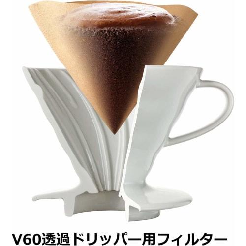 HARIO V60 Paper Filter for 1-2 Cups, 500 Pieces, Cone Coffee Maker, White, Made In Japan VCF-01-100W