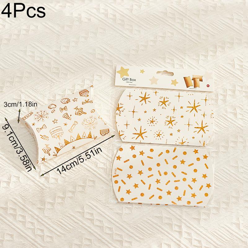 2PC/3PC/4PC Christmas Gift Box Set New Year Bronzing Pillow Box Graduation Ceremony Paper Christmas