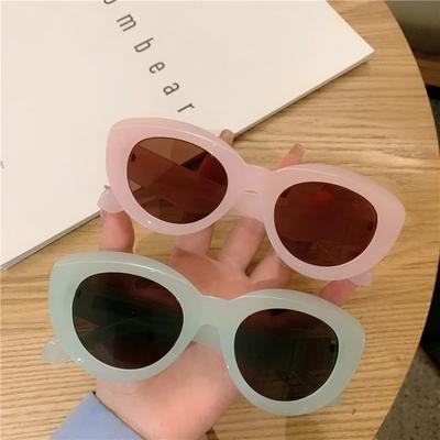 New Fashion Oval Sunglasses For Women Cat Eye Style Uv400 Protection Eyewear Jelly Color Sun Glasses