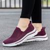 Women's Knitted Solid Loafers Ultra-light Non-slip Flat Mesh Slip On Walking Shoes Round Toe Casual Elderly Lady Diabetic Shoes