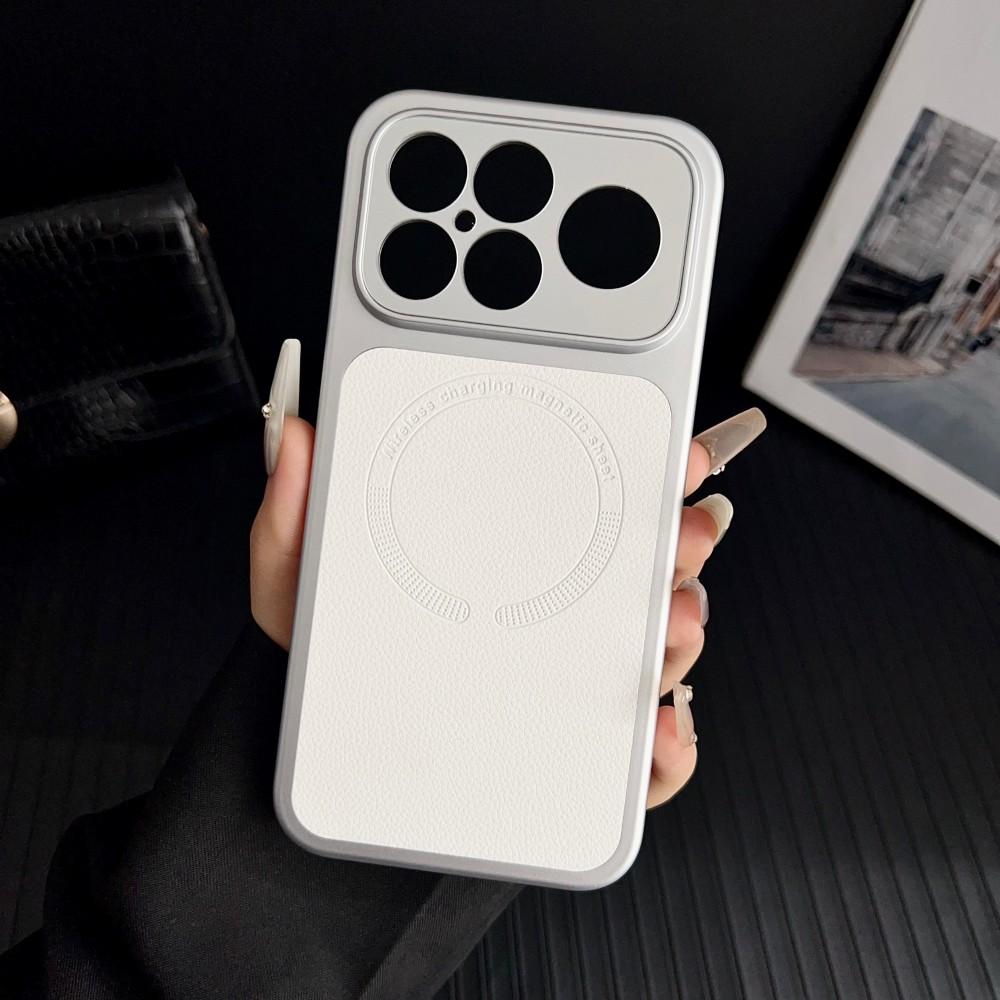 

Деловая кожа личи магнитный чехол для телефона для Xiaomi POCO F8 Pro F8 Ultra беспроводная зарядка металлический протектор камеры задняя крышка POCO F8 ULTRA белый