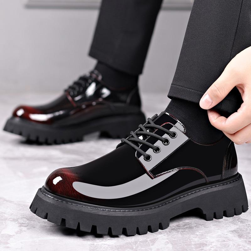 Lackschuhe Herren Business Kleiderschuhe Casual Schuhe Britischer Bräutigam Leder Erhöhungsschuhe Anzug Hochzeit Farbwechselnde Schuhe