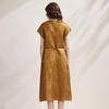 Zhaojun Mulberry Silk Lace Cutout Short Sleeve Midi Dress