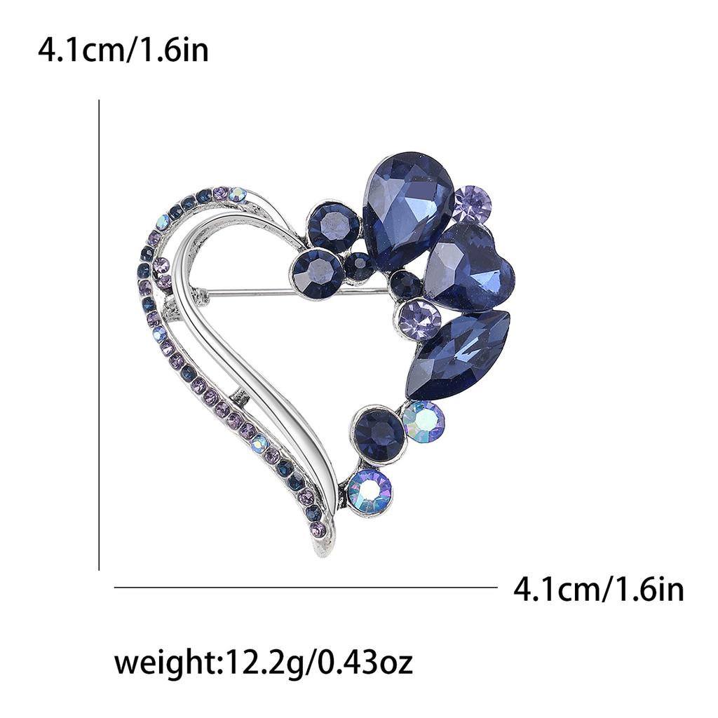 Rhinestone Love Brooches for Women Unisex Enamel Heart Pins Banquet Party Backpack Gifts Jewelry Accessories