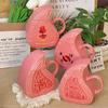 Produto único -- copo de cerâmica para kueh de pêssego vermelho, estilo nacional, mercadoria de estilo chinês, periferia personalizada, presente de aniversário, prático