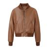 Damen Lederjacke Damen Herbst und Winter Neu Stehkragen Lokomotive Pilot Jacke PU Straße Kurzes Oberteil