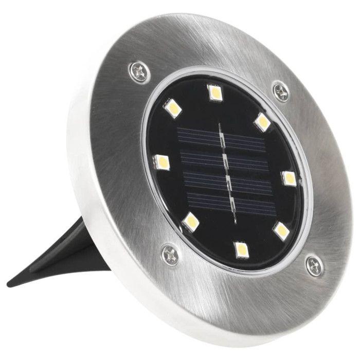 VidaXL 8x Lampe Solaire de Sol Lumières LED Blanc Luminaire Éclairage Jardin 44416