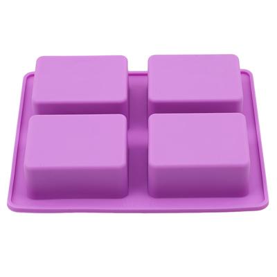 Party Dessert Silicone Mold Tree Shape 4 Hole Square Soap Mold Crafts Chocolate Cake Molding Handmade Tools 2025