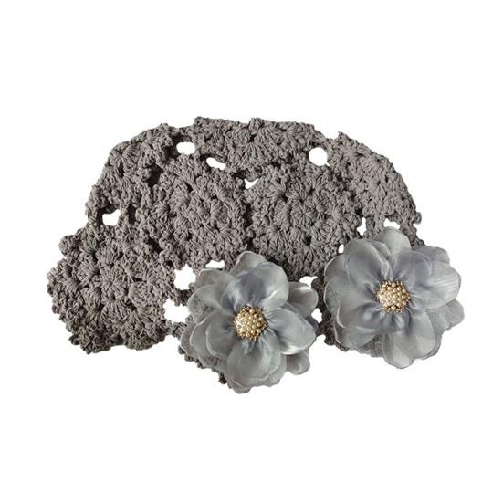 Damenhut Häkelhut mit Hohlmuster und Knospenform mit 3D-Blumendekor Unifarbene Elastisches Design Atmungsaktiver Hut für den Außenbereich Kopfbedeckung